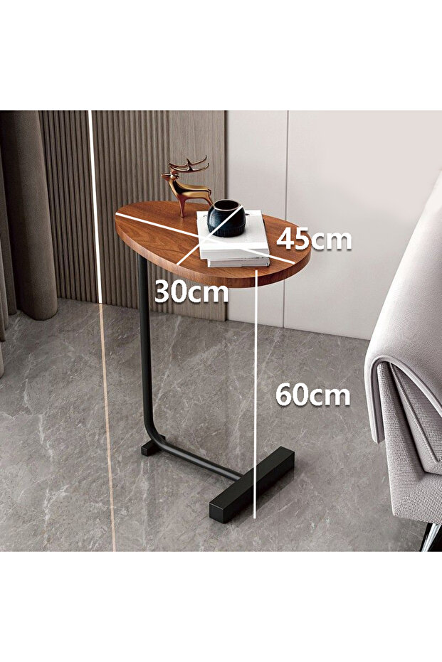 Coffee Table Sofa Side Table Double Layer C Shaped Square side table on wheels coffee table - 3