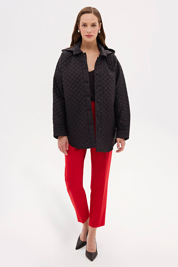 Kapüşonlu Kapitone Mont - 3