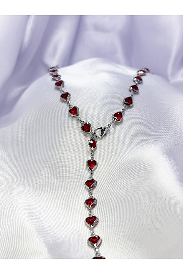 Kırmızı Kalp Y kolye - 6