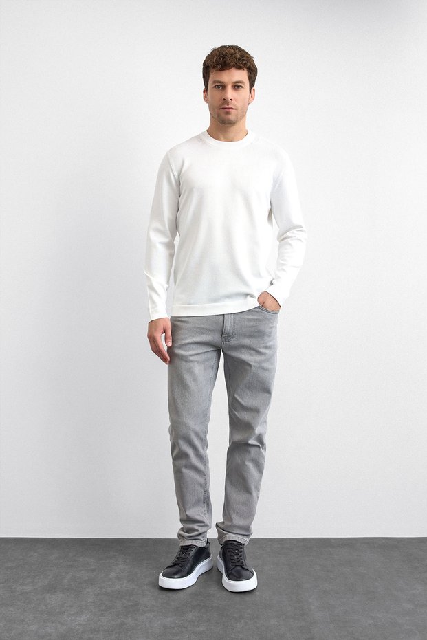 Ecru Regular Fit Knit Sweater