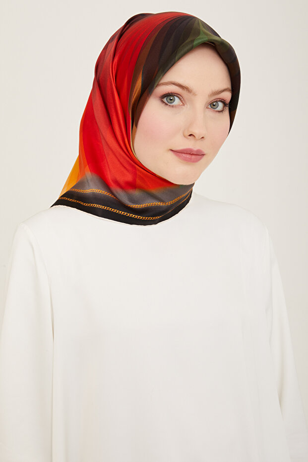 Silk Scarf 9112D (Twill) (Nostalji̇)-20