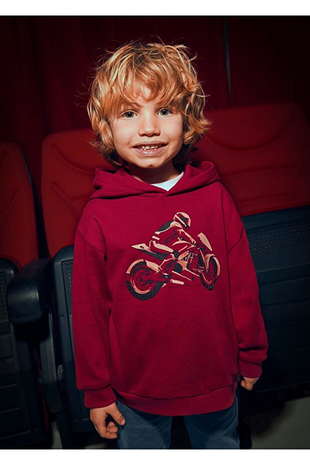 Boy's Printed Hooded Sweatshirt