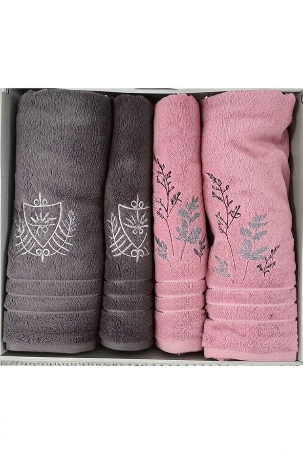 Lefa Best Set (Hamam Takımı) Pembe-Antrasit - 2