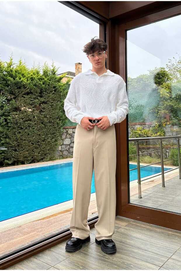 Basic Premium Baggy Fabric Pants - 3