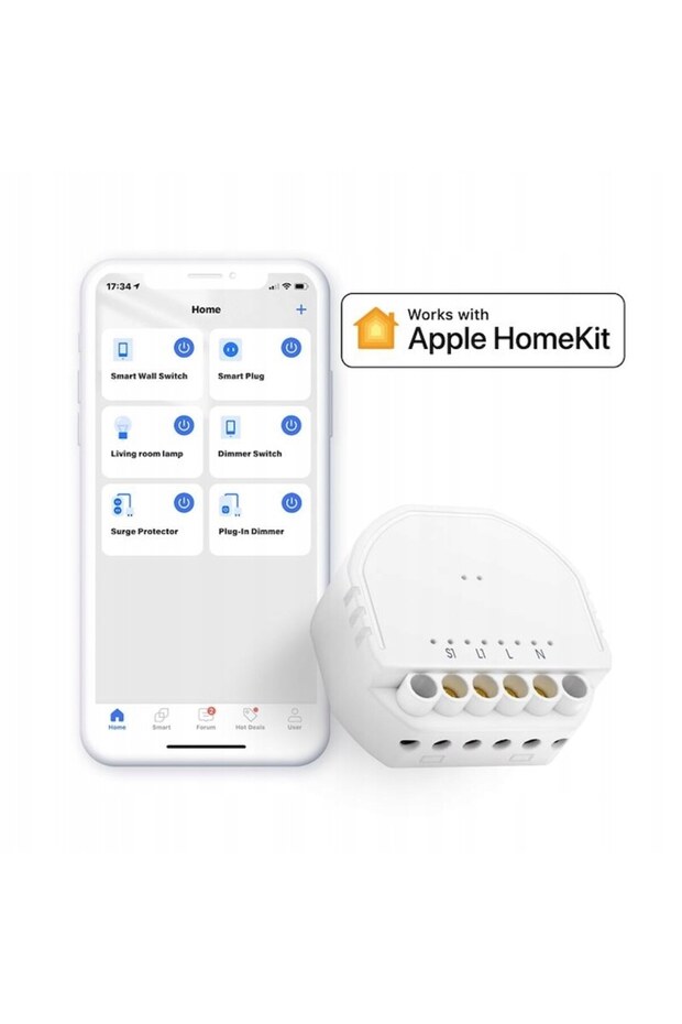 Wi-Fi In-Wall Switch, iOS/Android, White - 2