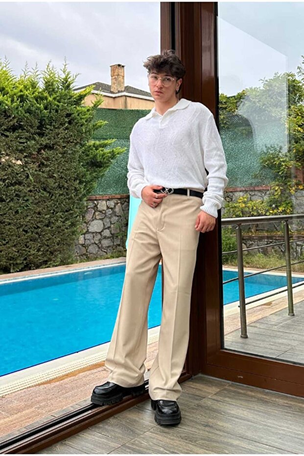 Basic Premium Baggy Fabric Pants - 7