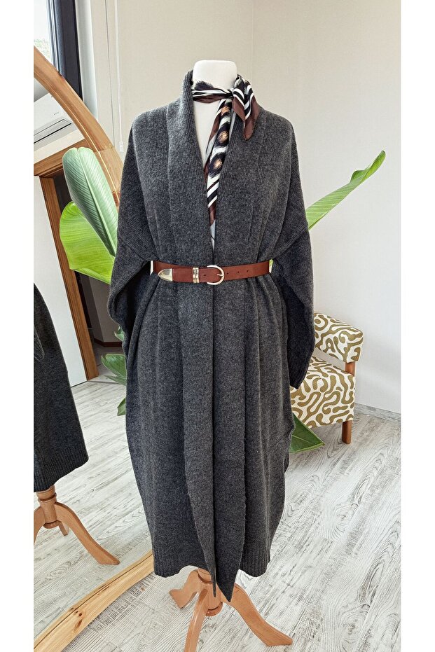 Long Knit Cardigan / Anthracite