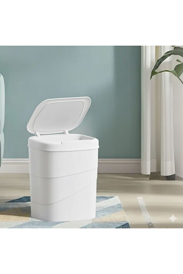 13 Litre Sensörlü Akıllı Çöp Kutusu – Beyaz, 2 Adet AA Pil ile Çalışan, Koku Hapseden, Hijyenik - 1