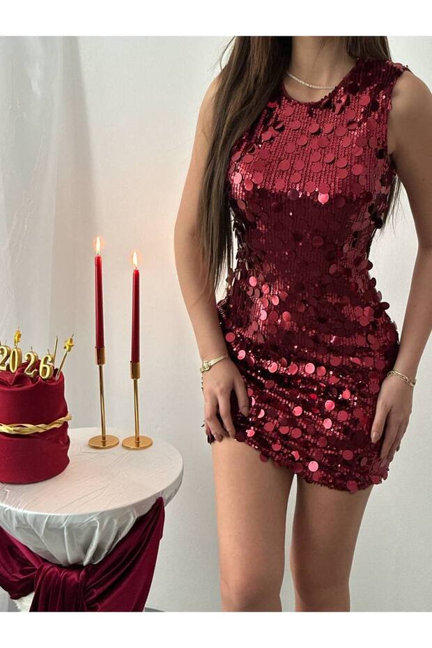 Дамска мини рокля с мъниста - 2