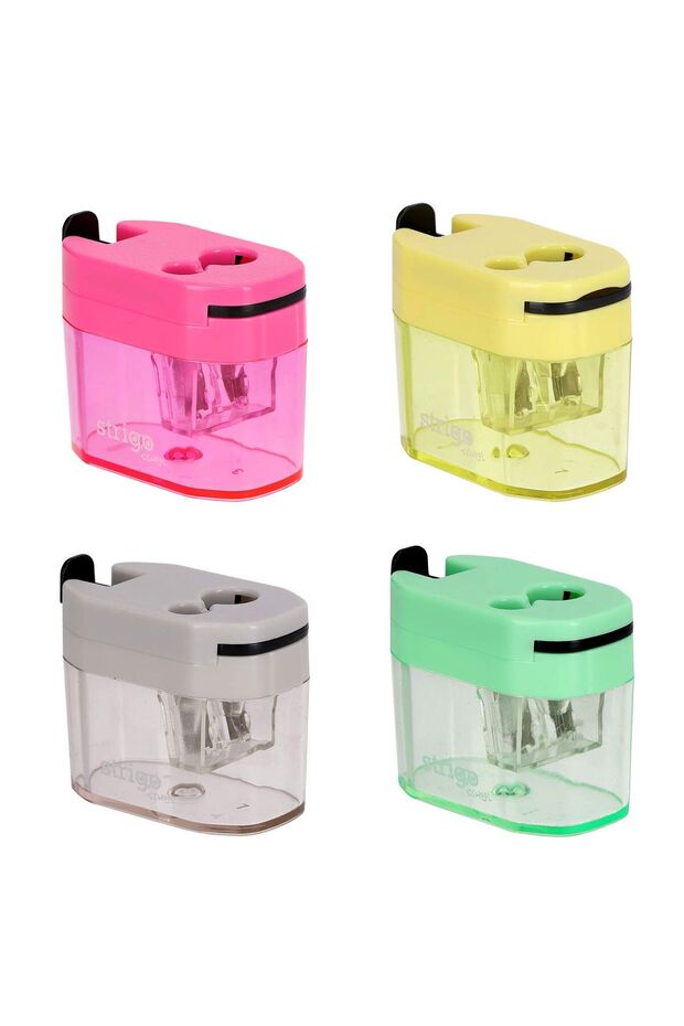 Sharpener 2 sizes, with container, 4 colors SSC407