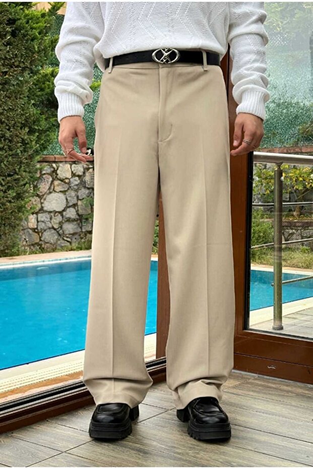 Basic Premium Baggy Fabric Pants - 4