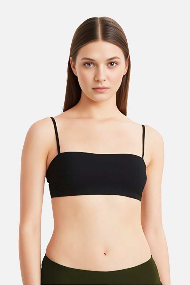 Women Solid Non Padded Bandeau, Black