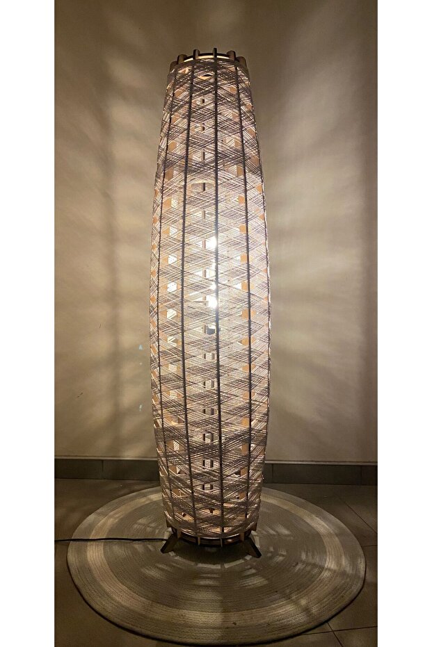 Bohem,Ahşap,Rustik,Modern,Doğal El Yapımı Lambader 125*32 - 2