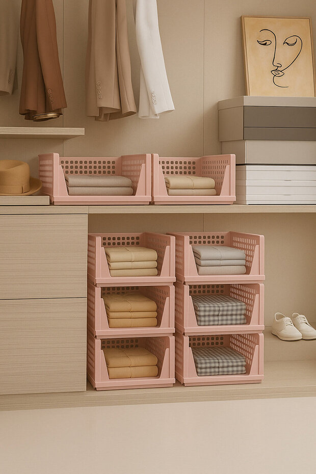 Set of 3 White Multi-Purpose Sliding Shelves for Clothing and Home Accessory Organization