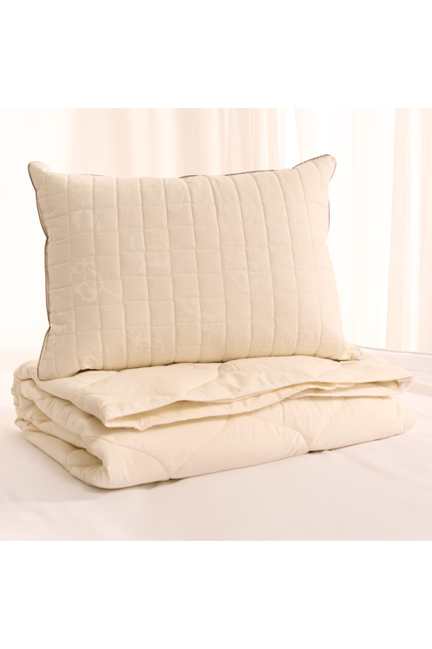100% Cotton Piped Pillow 50X70 cm – 1400 Gr Filled, Bagged, Natural and Breathable Premium Pillow