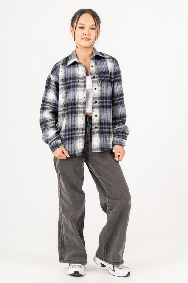 Girl's Soft Textured Checkered Lumberjack Shirt 3172