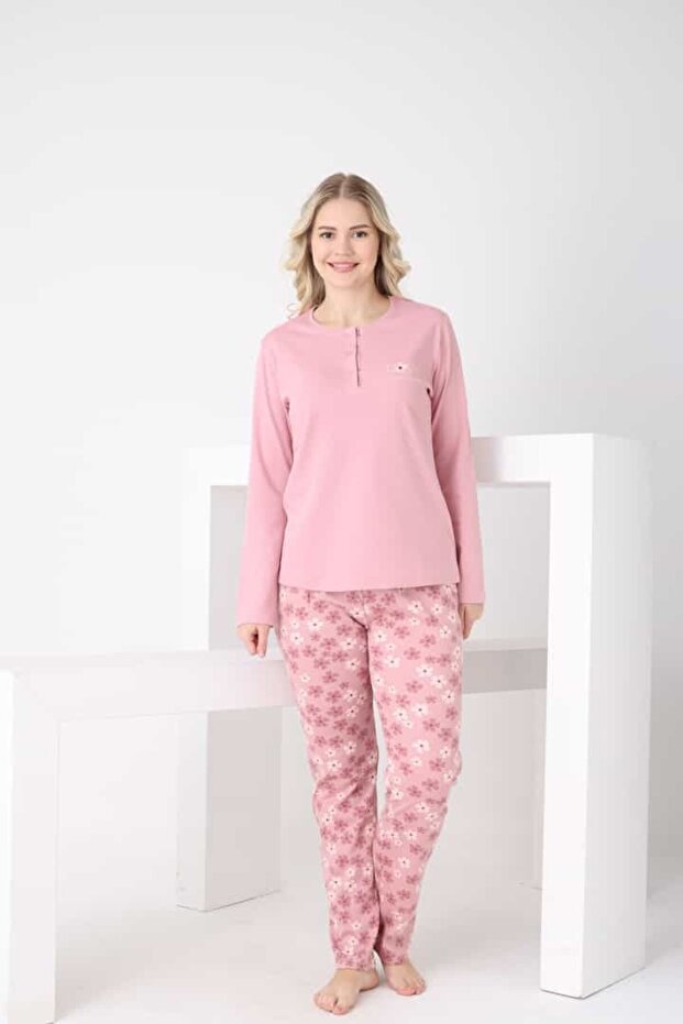 Floral Patterned Three Buttons - 1