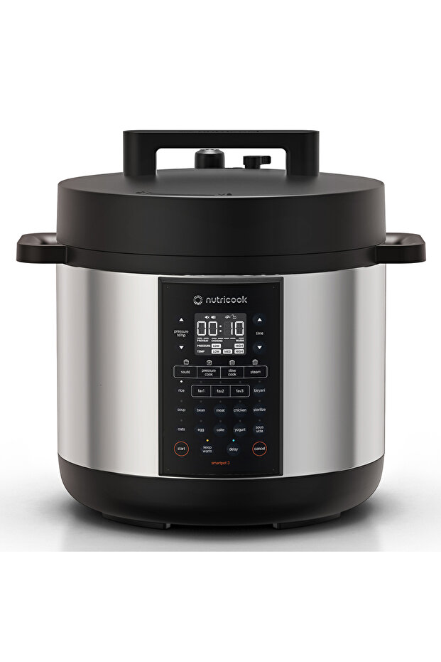 Smart Pot 3, 1500 Watts Electric Pressure Cooker, Rice Cooker, Steamer, Yogurt Maker, 8L, Silver