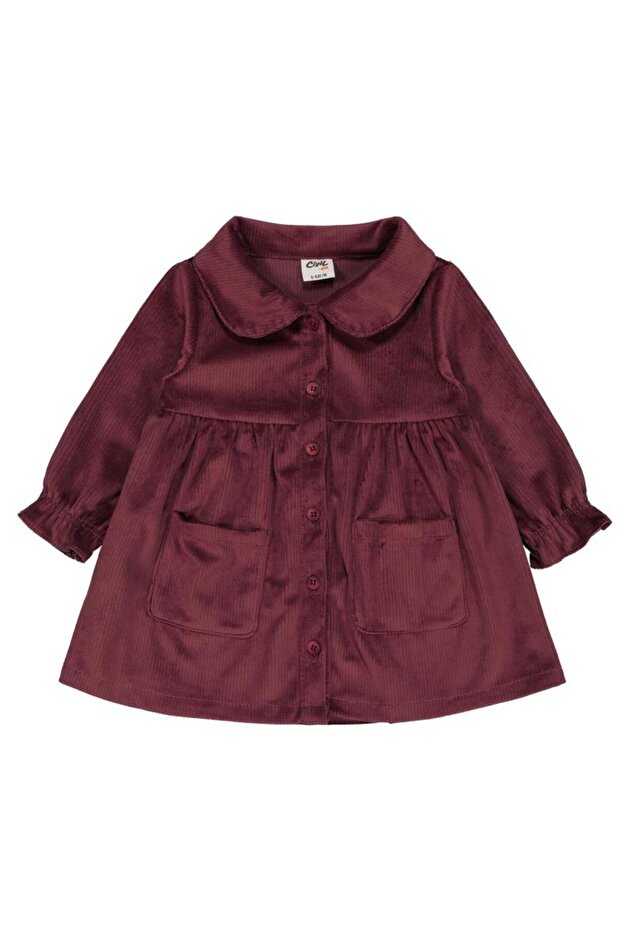 Button and Pocketed 6-18 Month Dresses - Lilac