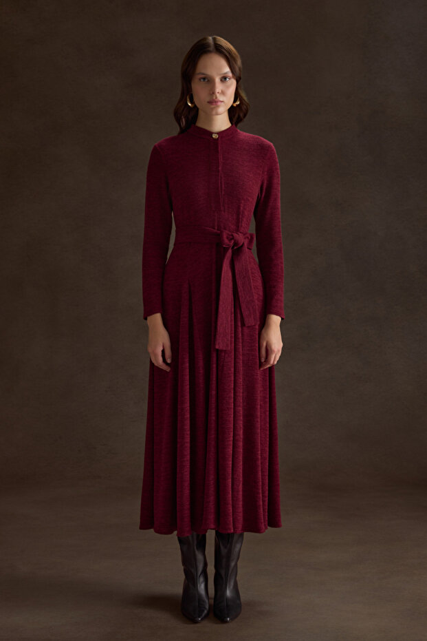 Seyyar Kuşaklı ,Kloş Örme Elbise - 2