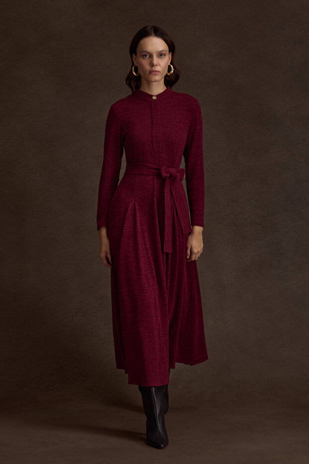 Seyyar Kuşaklı ,Kloş Örme Elbise - 1