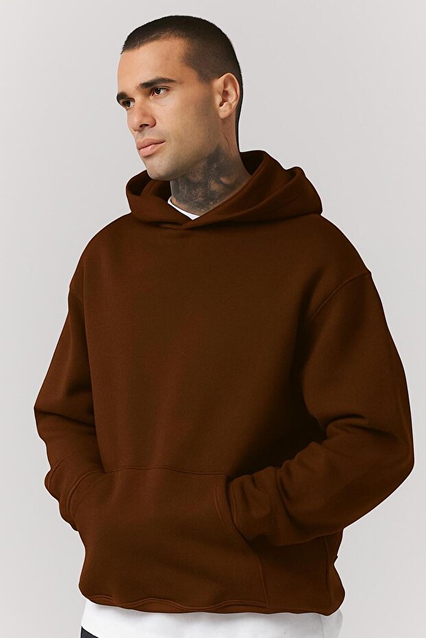 Plain Unisex Oversized Hooded Sweatshirt Bnrq2
