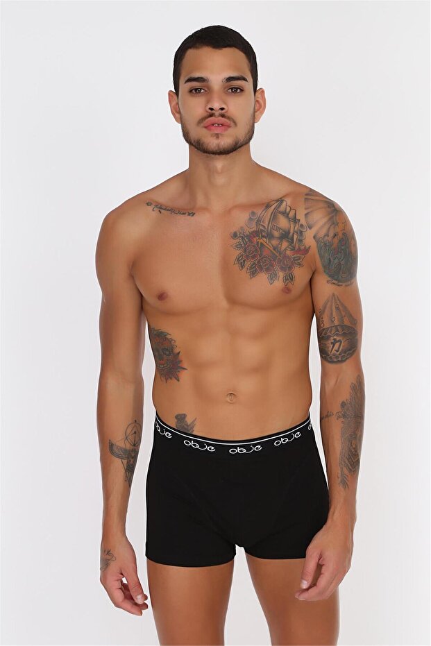 Men's Black External Elastic Boxer Briefs