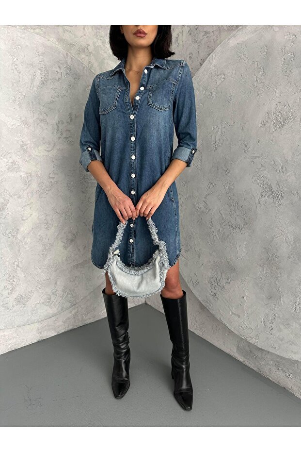 Mavi Denim Elbise - 4