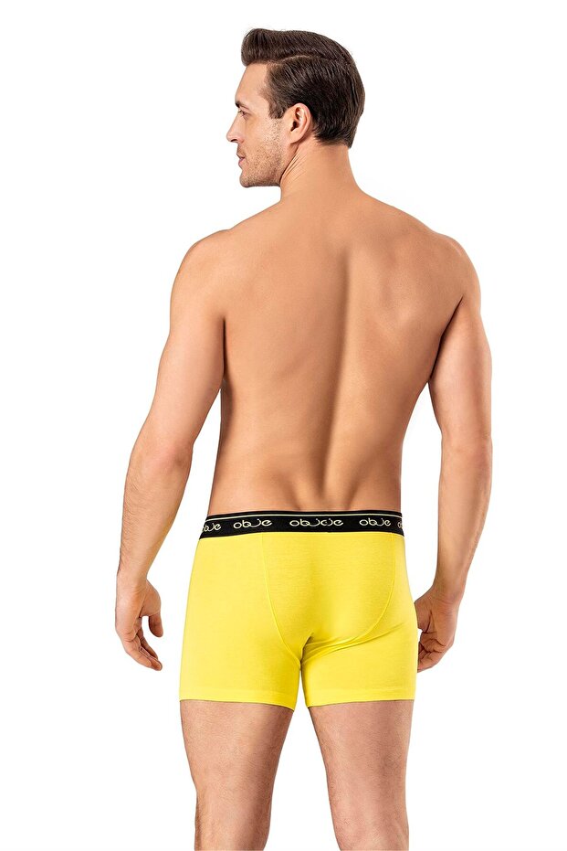 Men's Yellow Combed Modal Boxers - 3