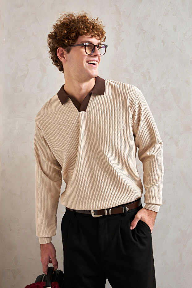 Men's Polo Neck Nopeli Oversized Knitwear Sweater