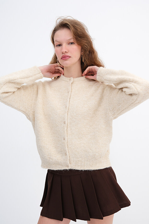 Düğmeli Triko Hırka H3473 - 6