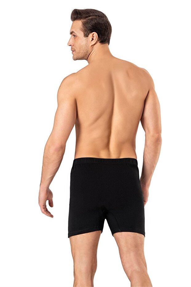 Siyah Pamuklu Erkek Boxer Şort - 3