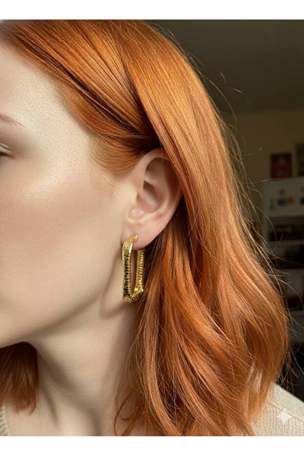 Women's Gold Square Box Earrings