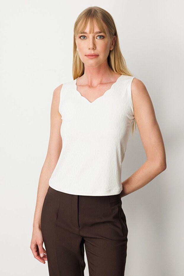 Dilim Yaka Simli Bluz - 1