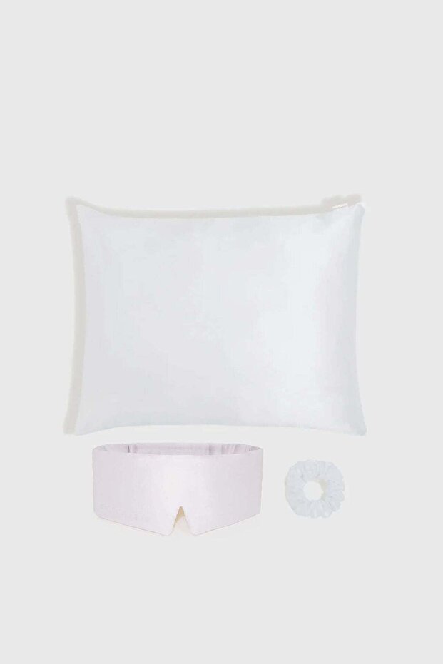 Beyaz %100 Dut İpeği Serenity Uyku ve Aksesuar Seti - 1