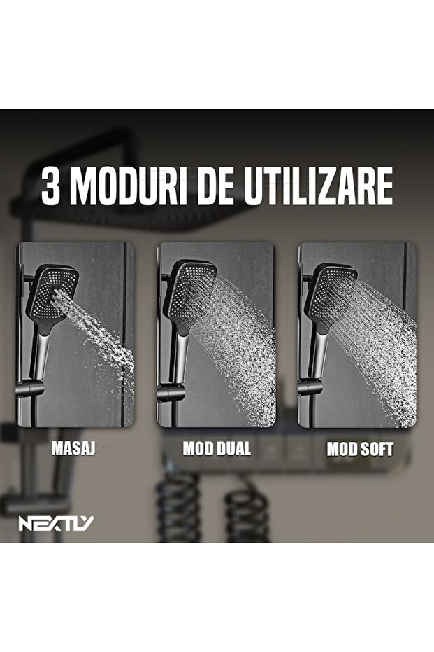 Luxe LED Shower System with Digital Temp Display & Multi-Function Hand Spray - 6