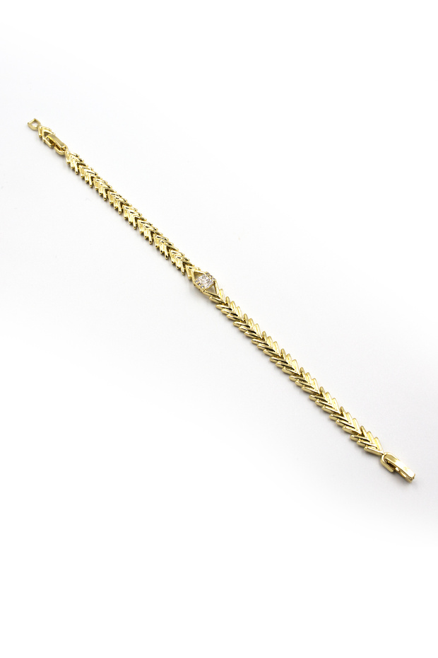 Sergeant Model Stone Xuping Non-Tarnish Bracelet – Gold |   Shiny Zircon Detailing, Stylish and Durable Design - 1
