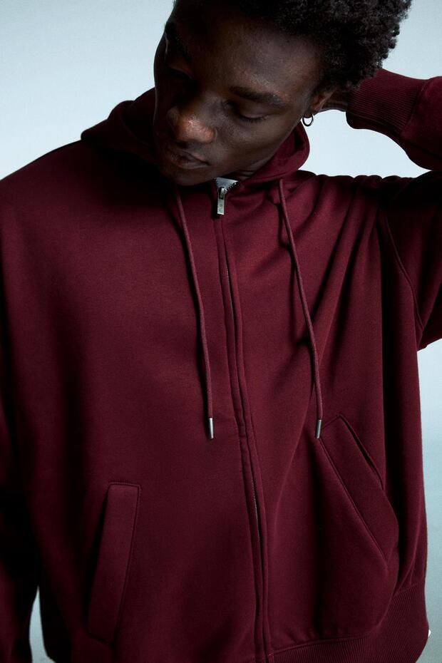 Kapüşonlu fermuarlı sweatshirt - 5