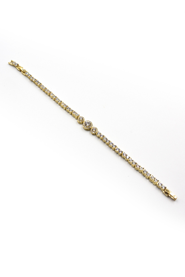 Zircon Stone Waterway Model Xuping Non-Tarnish Bracelet – Gold | Shiny, Elegant, and Durable