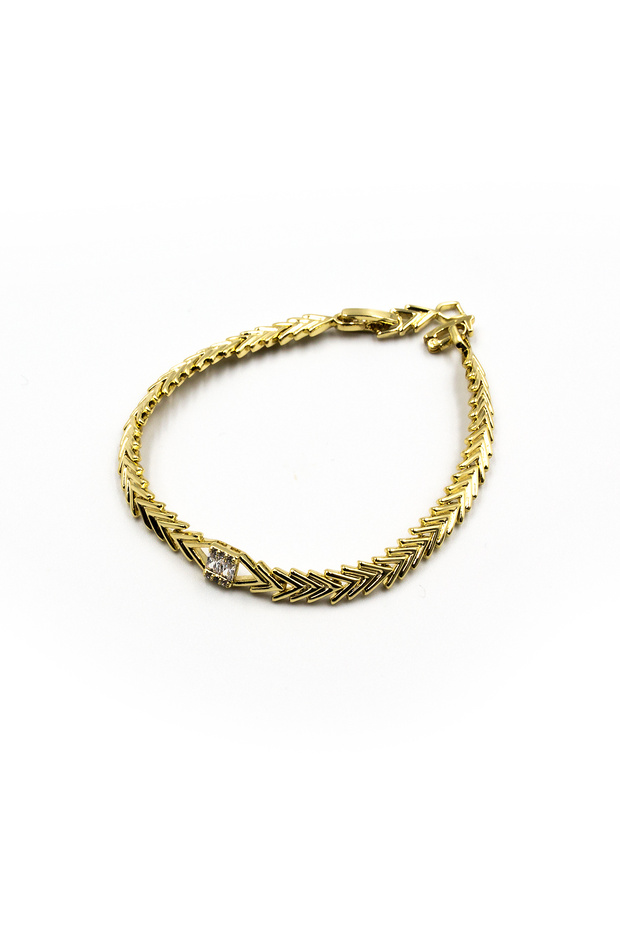 Sergeant Model Stone Xuping Non-Tarnish Bracelet – Gold |   Shiny Zircon Detailing, Stylish and Durable Design - 2