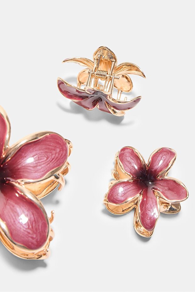 3'lü çiçekli toka seti - 5