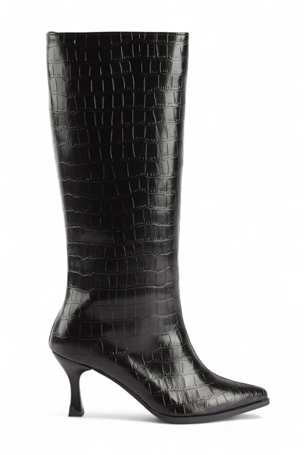 Rakow Crocodile Patterned Women's Heeled Boots