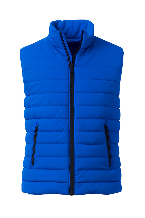 Men's Quilted Lined Pocketed Puffer Vest with Two Pockets