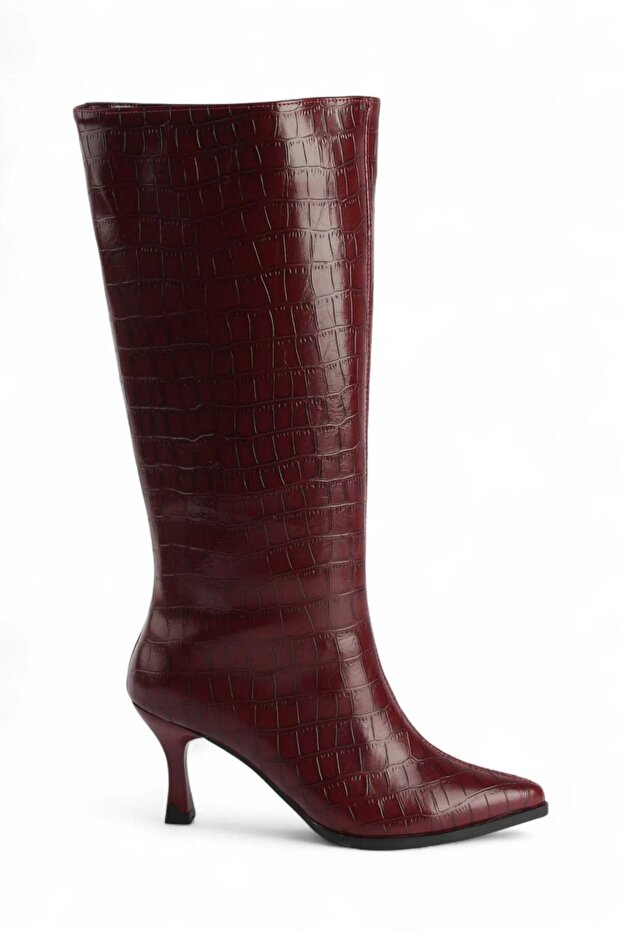 Rakow Crocodile Patterned Women's Heeled Boots