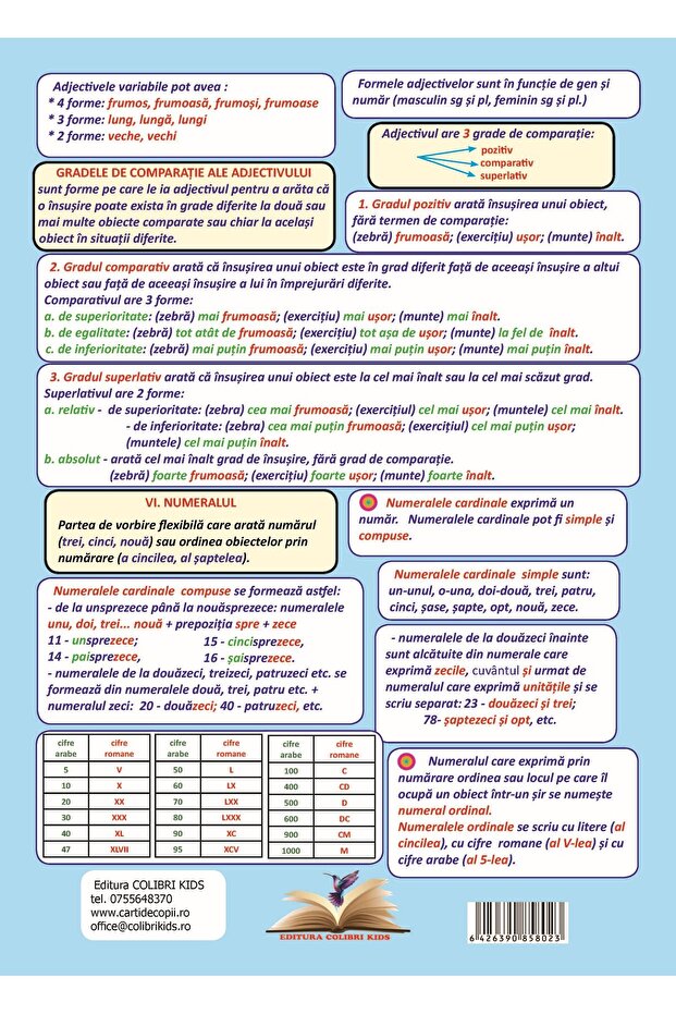 PLANȘĂ GRAMATICĂ CLASA 5 - 6