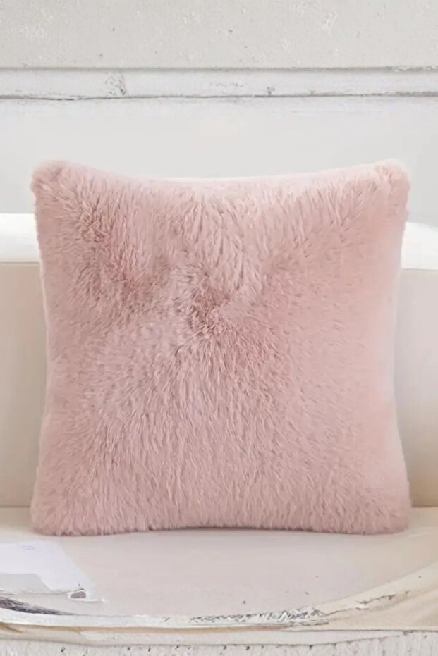 Plush Zippered Stuffed Cushion 45X45 cm Pink