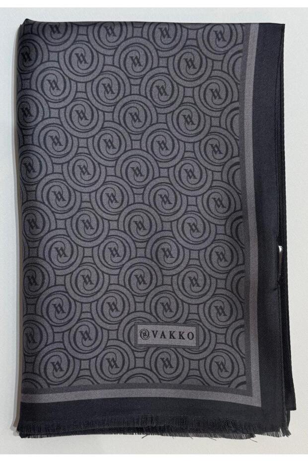 Tivil Monogram Shawl 41407-Dark Gray