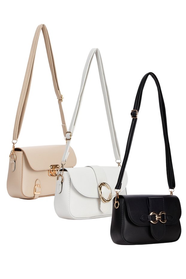 Women's 3-Piece Bag Package Crisscross Straps Shoulder Bag Three Pieces