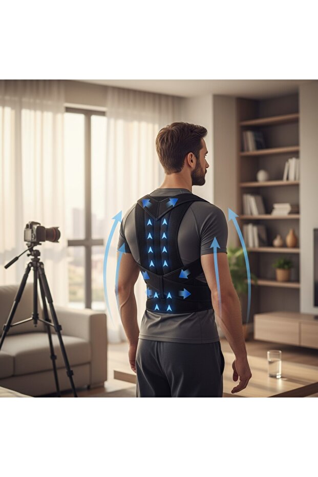 مشد طبي للظهر والكتف للجنسين، بدعامة مزدوجة للعمود الفقري، لعلاج الانحناء والانحناءات - 2