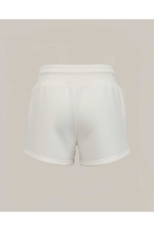 Core Kadın Yüksek Bel Şort - Cream White - 2